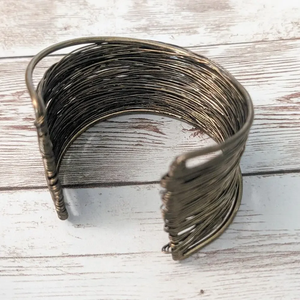 Vintage Cuff Bracelet Brassy Tone - Some Bending